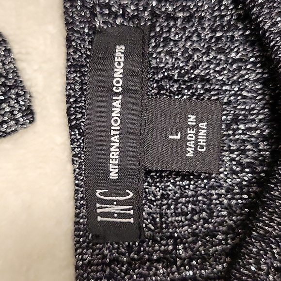 INC Black Metallic square neck, bow detail top NWT - Picture 8 of 9